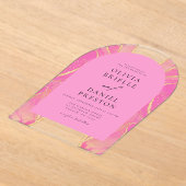 Modernes Rosa Gold Agate Wedding Elegant Acryleinladungen (Ablage )