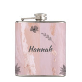 Modernes Rosa Gold Flachmann (Vorderseite)