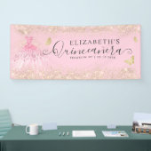 Modernes Rosa Gold Gourmet Quinceañera Willkommen Banner (Messe)
