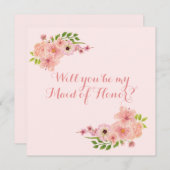 Modernes Rosa Gold ist meine Trauzeugin Mitteilungskarte (Vorne/Hinten)