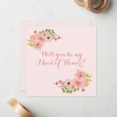 Modernes Rosa Gold ist meine Trauzeugin Mitteilungskarte (Vorderseite/Rückseite Beispiel)