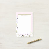 Modernes Rosa Gold Marbella Terrazzo Muster Post-it Klebezettel (Auf Schreibtisch)