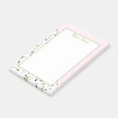 Modernes Rosa Gold Marbella Terrazzo Muster Post-it Klebezettel (angewinkelt)