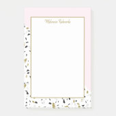 Modernes Rosa Gold Marbella Terrazzo Muster Post-it Klebezettel (Vorderseite)