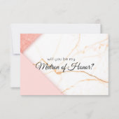 Modernes rosa Gold wirst du meine Ehrenmatrone sei (Vorderseite)