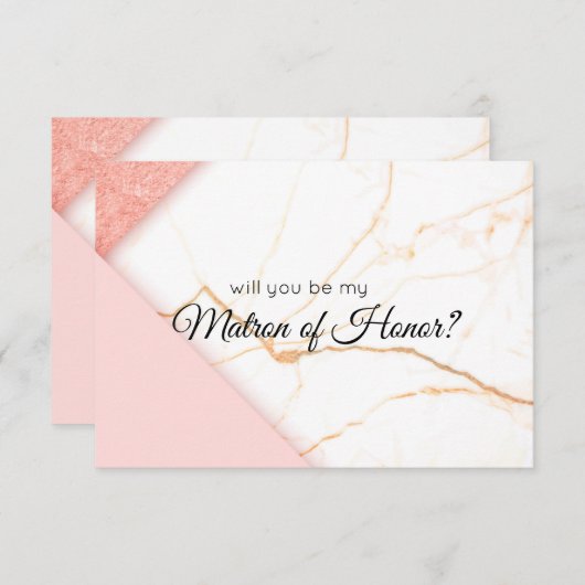 Modernes rosa Gold wirst du meine Ehrenmatrone sei (Vorne/Hinten)