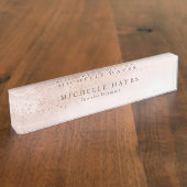 Modernes rosa GoldAquarell Namensplakette (Seite)