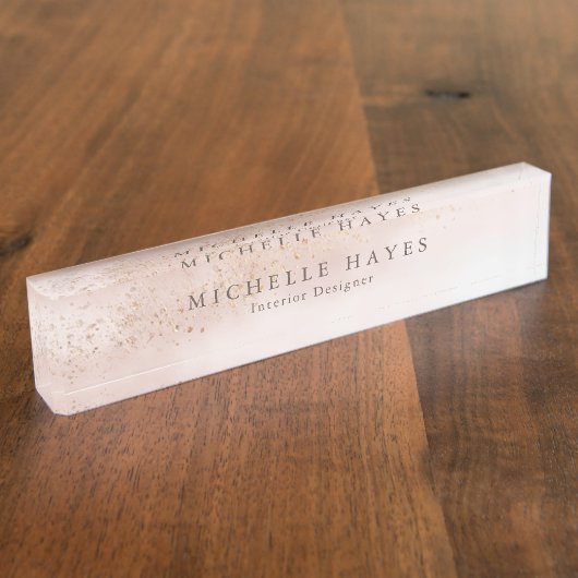 Modernes rosa GoldAquarell Namensplakette (Seite)