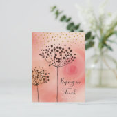 Modernes rosa Golden Behaltend in der Touch Postkarte (Stehend Vorderseite)