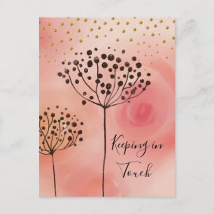 Modernes rosa Golden Behaltend in der Touch Postkarte