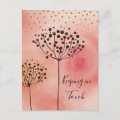 Modernes rosa Golden Behaltend in der Touch Postkarte (Vorderseite)