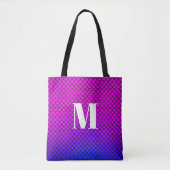 Modernes rosa Gradient Mermaid-Scales Monogramm Tasche (Vorderseite)
