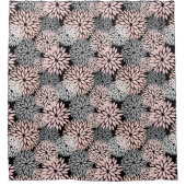 Modernes Rosa Grau Dahlia Duschvorhang (Vorderseite)