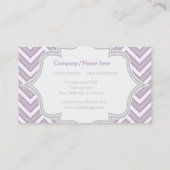 Modernes rosa, grau Zickzack Monogramm personalisi Visitenkarte (Rückseite)