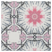 Modernes rosa graues Fretwork Cotton Twill Stoff (Muster)