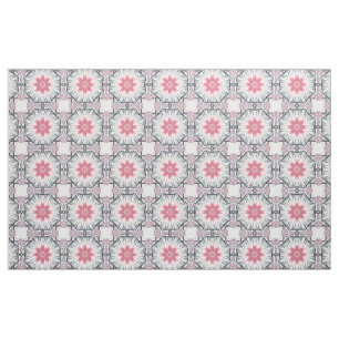 Modernes rosa graues Fretwork Cotton Twill Stoff