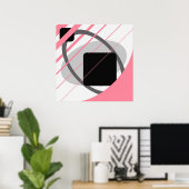 Modernes rosa, graues Schwarz Off-White Poster (Heimbüro)