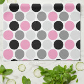 Modernes rosa graues Schwarzes kreist Küchentuch (Gefaltet)