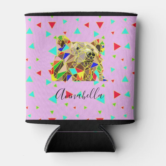 Modernes, rosa, grizzles Bärenmuster Dosenkühler (Vorderseite)