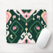 Modernes rosa grünes girly ikat Stammes- Muster Mousepad (Mit Mouse)