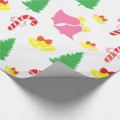 Modernes rosa grünes Weihnachtsmuster Geschenkpapier (Ecke)