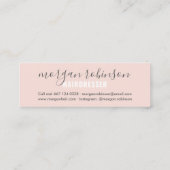 Modernes Rosa-Haarstyllizenskript Mini Visitenkarte (Rückseite)