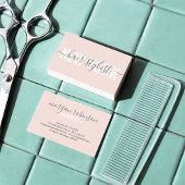 Modernes Rosa-Haarstyllizenskript Visitenkarte