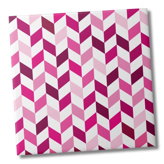 Modernes rosa Herringbone-Muster Fliese