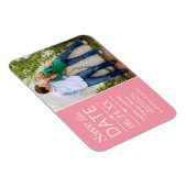 Modernes Rosa Herz Hochzeitsstift - Foto Save the  Magnet (Rechte Seite)