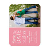 Modernes Rosa Herz Hochzeitsstift - Foto Save the  Magnet (Vertikal)