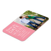 Modernes Rosa Herz Hochzeitsstift - Foto Save the  Magnet (Linke Seite)