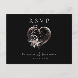 Modernes rosa Herz-UAWG-Hochzeit- Postkarte