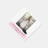 Modernes Rosa Herzlichen Glückwunsch Abschluss Fot Serviette (Ecke)