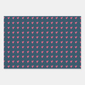 Modernes rosa Herzmuster Handgezeichnet Geschenkpapier Set (Vorderseite 3)