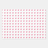 Modernes rosa Herzmuster Handgezeichnet Geschenkpapier Set (Vorderseite 2)