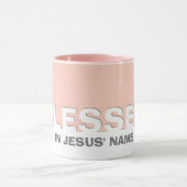 Modernes Rosa in Jesu Name Christliche Tasse (Zentrum)