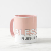 Modernes Rosa in Jesu Name Christliche Tasse (Vorderseite Links)