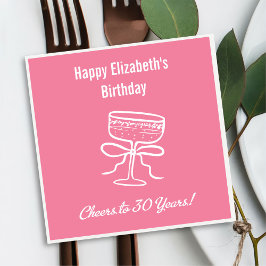 Modernes Rosa jubelt bis 30 Jahre Geburtstag von N Serviette