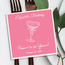 Modernes Rosa jubelt bis 30 Jahre Geburtstag von N