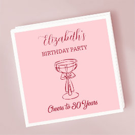 Modernes Rosa jubelt bis 30 Jahre Geburtstag von N Serviette