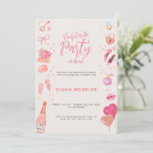 Modernes Rosa Junggeselinnen-Abschied Wochenende - Einladung (Stehend Vorderseite)