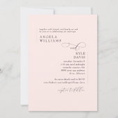 Modernes Rosa Keine Eltern Hochzeitsveranstaltung Einladung (Vorderseite)