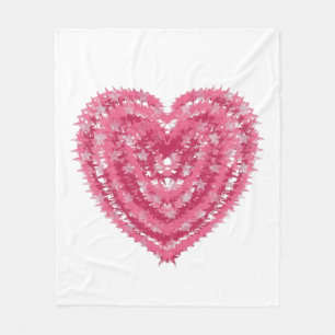 Modernes rosa Konfetti-Herz Valentinstag-Kunst Fleecedecke