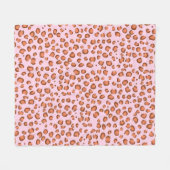 Modernes rosa Leopard-Muster für Tierdrucke Fleecedecke (Vorderseite (Horizontal))
