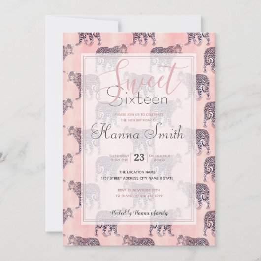 Modernes rosa Leopard-Tiermuster (Vorderseite)