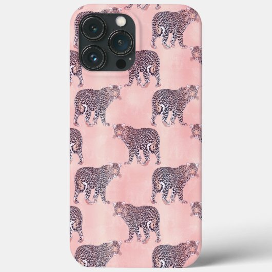 Modernes rosa Leopard-Tiermuster Case-Mate iPhone Hülle (Rückseite)