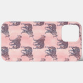 Modernes rosa Leopard-Tiermuster Case-Mate iPhone Hülle (Rückseite (Horizontal))