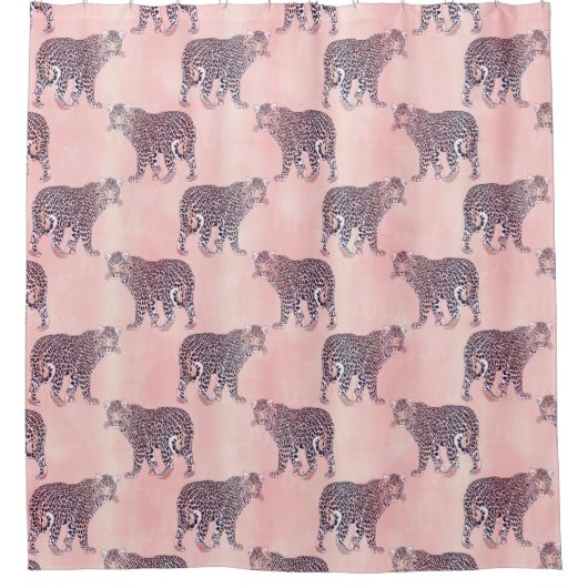 Modernes rosa Leopard-Tiermuster Duschvorhang (Vorderseite)