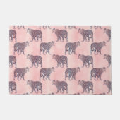 Modernes rosa Leopard-Tiermuster Fußmatte (Vorderseite)