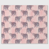 Modernes rosa Leopard-Tiermuster Geschenkpapier (Flach)